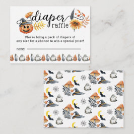 Cute Halloween Pumpkin Little Boo Diaper Raffle Tilläggskort