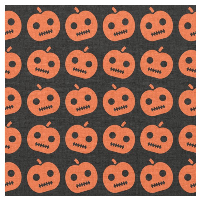 Cute Halloween Pumpkin Mönster Tyg (Närbild)