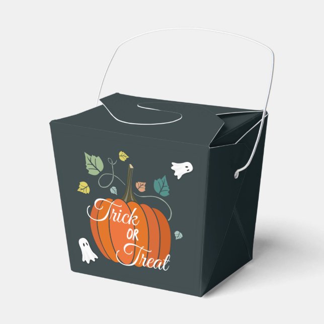 Cute Halloween Pumpkin och Spöken Bus eller godis Presentaskar (Framsidan Sidan)