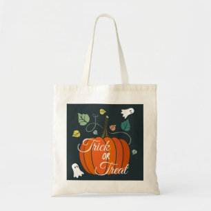 Cute Halloween Pumpkin och Spöken Bus eller godis Tygkasse