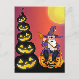Cute Halloween Pumpkin Santa Vykort