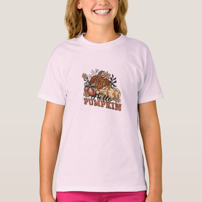 Cute Halloween Pumpkin Shirt for Boys & Girls T Shirt (Framsida)