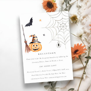Cute Halloween Pumpkin Spindelnät bröllopsmottagni Tilläggskort