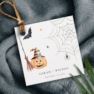 Cute Halloween Pumpkin Spindelnät Spooky Bröllop Gåvor Etiketter