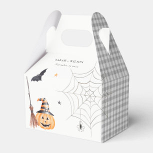 Cute Halloween Pumpkin Spindelnät Spooky Bröllop Presentaskar