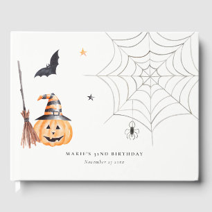 Cute Halloween Pumpkin-Spindelnät vid någon ålder Gästböcker