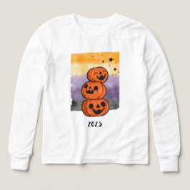 Cute Halloween Pumpkin Stack 2025 T Shirt