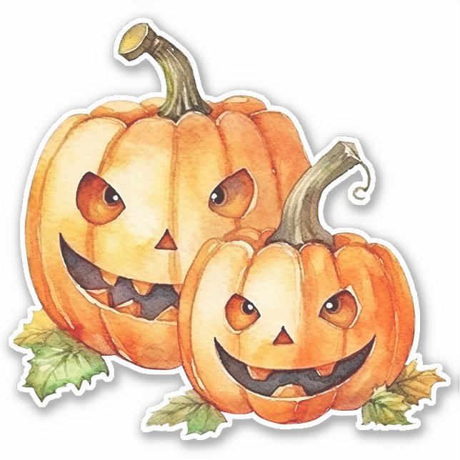 Cute Halloween Pumpkin, Sticker Klistermärken (Framsida)