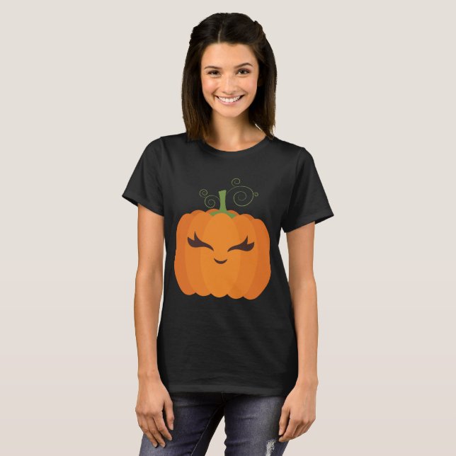 Cute Halloween Pumpkin T Shirt (Hel framsida)