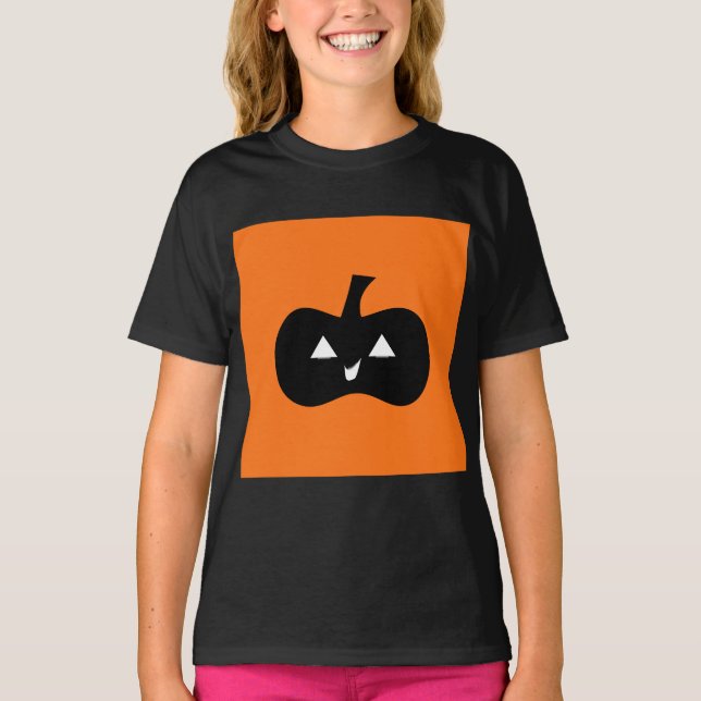 Cute Halloween Pumpkin T Shirt (Framsida)