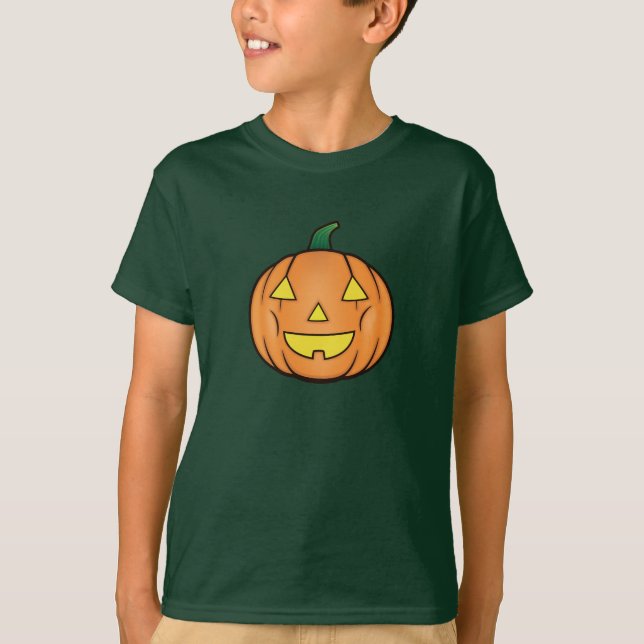 Cute Halloween Pumpkin T Shirt (Framsida)