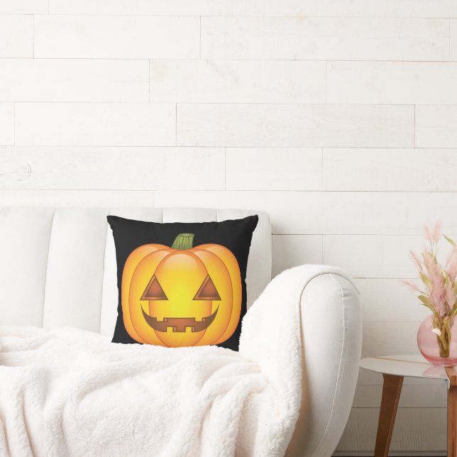 Cute Halloween Pumpkin Tecknad Illustration Kudde (Soffa)