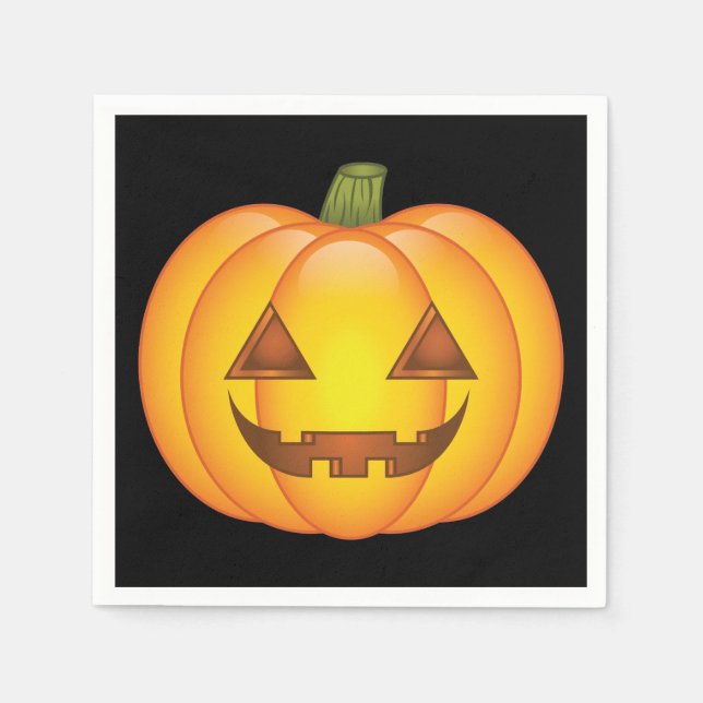 Cute Halloween Pumpkin Tecknad Illustration Pappersservett (Framsidan)