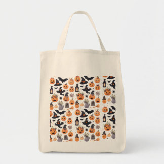 Cute Halloween Pumpkin Tote - Spooky Fall Vibes Tygkasse
