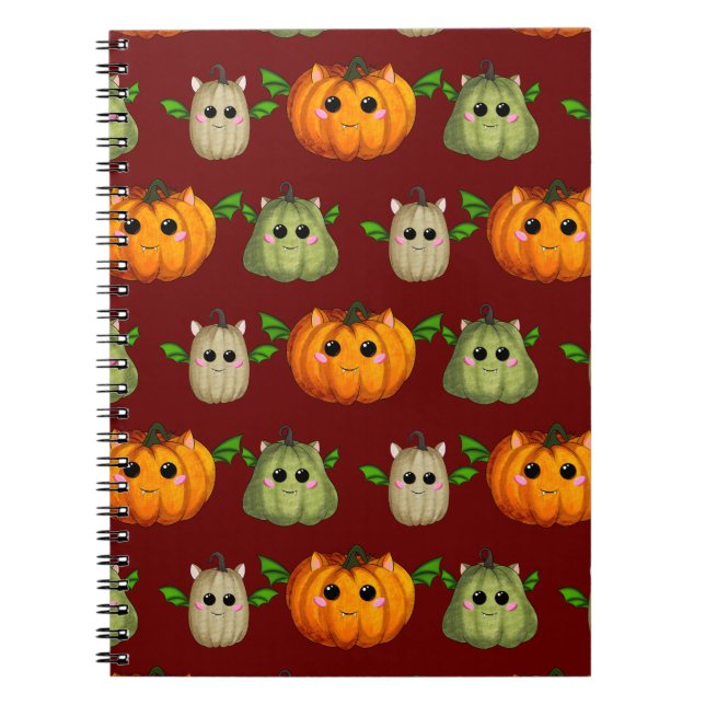 Cute Halloween pumpor Anteckningsbok (Framsidan)