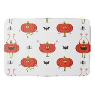 Cute halloween pumpor, spinder och fladdermus möns badrumsmatta