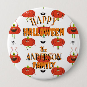 Cute halloween pumpor, spinder och fladdermus möns knapp