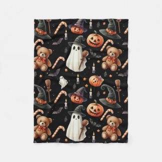 Cute Halloween-pumpor, spöken, nallar Fleecefilt