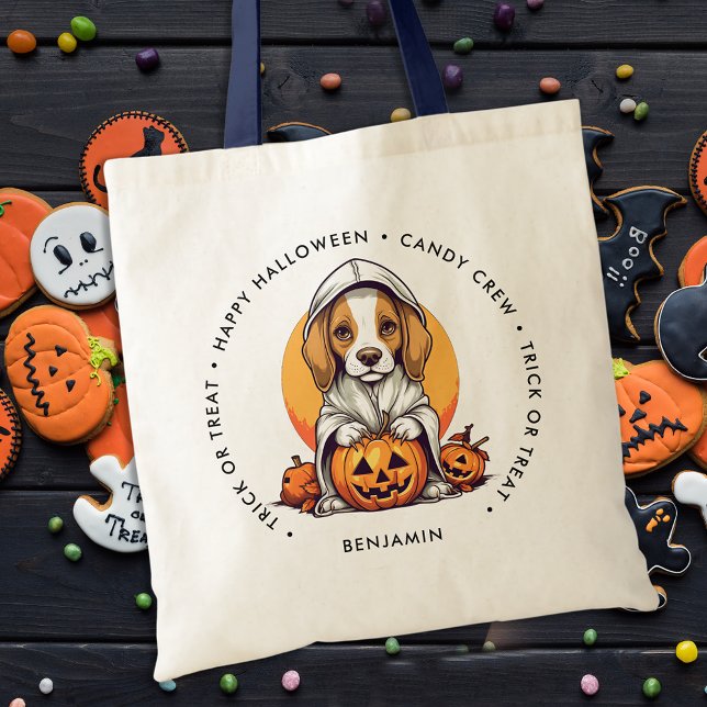Cute Halloween Puppy Hund älskare Personlig Candy Tygkasse (Skapare uppladdad)