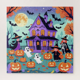 Cute Halloween Puzzle – Haunted House, Ghosts Pussel