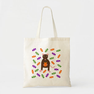 Cute Halloween Råtta och Pumpkin Treat Bag Tygkasse
