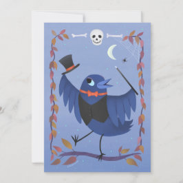 Cute Halloween Raven Kråka DIY Blank Inbjudningar