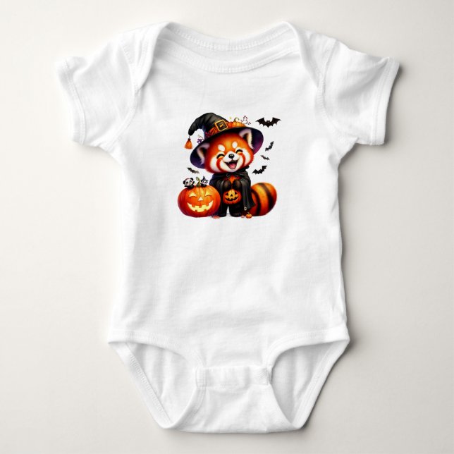 Cute Halloween Red Panda T Shirt (Framsida)