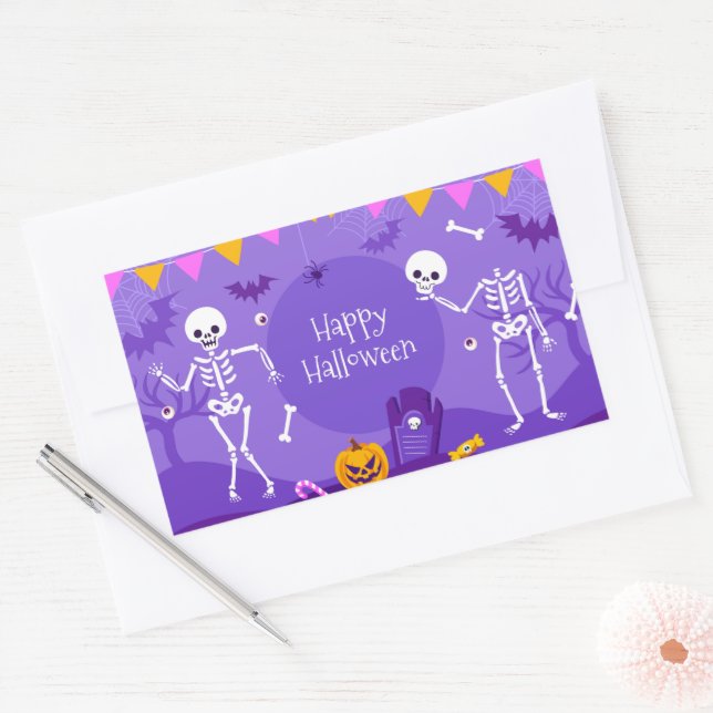 Cute Halloween Rektangulärt Klistermärke (Kuvert)