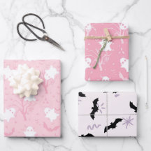 Cute halloween rosa spöke och fladdermus