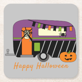 Cute Halloween RV Underlägg Papper Kvadrat