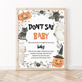 Cute Halloween säger inte att Baby babykläder spel Poster