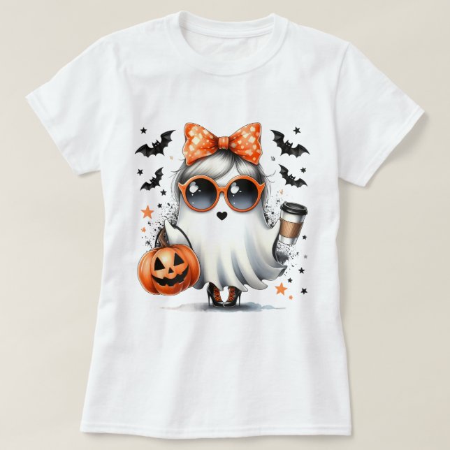 Cute Halloween Sassy Ghost T Shirt (Design framsida)