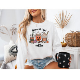 Cute Halloween Scary Til Jag hämtar kaffe T Shirt