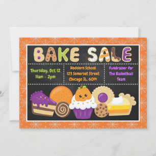 Cute Halloween School Bake Sale Inbjudningar