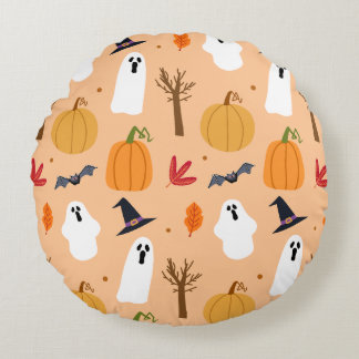 Cute Halloween-scoky mönster Rund Kudde