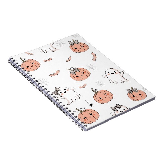 Cute Halloween Seamless Mönster Anteckningsbok (Högra Sidan)