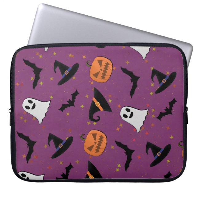 Cute Halloween Seamless Mönster Laptop Fodral (Framsidan)