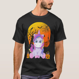 Cute Halloween Shirt Girls Women Witchy Unicorn Ha T