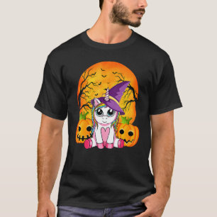 Cute Halloween Shirt Girls Women Witchy Unicorn Ha T