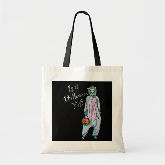 Cute Halloween Skeleton Bus eller godis Bag Tygkasse (Framsidan)