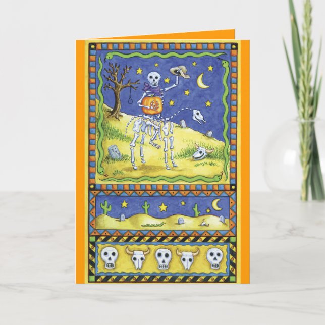 Cute Halloween Skeleton-kort Kort (Framsida)