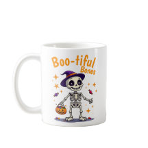 Cute Halloween-skelett med kandischdesign mugg