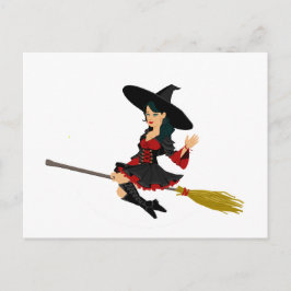 Cute Halloween Söt Witch Vykort