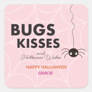 Cute Halloween Spider Gift Rosa-förmån Fyrkantigt Klistermärke