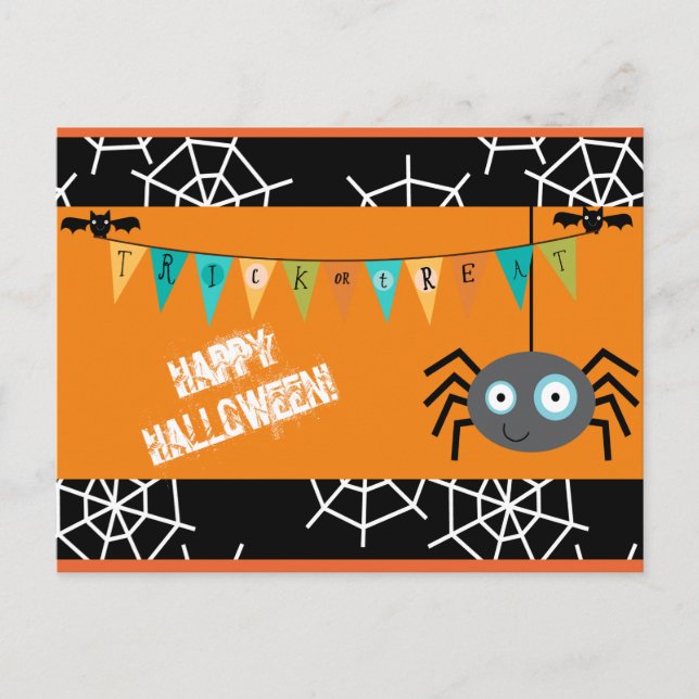Cute Halloween Spider Vykort (Framsida)