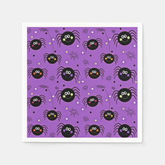 Cute Halloween Spiders Pappersservett