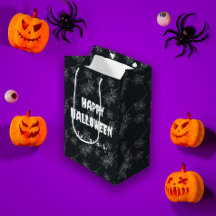 Cute Halloween-spindelnät på svart, anpassningsbar
