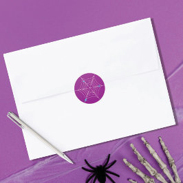 Cute Halloween-Spindelnätets Lila Runt Klistermärke
