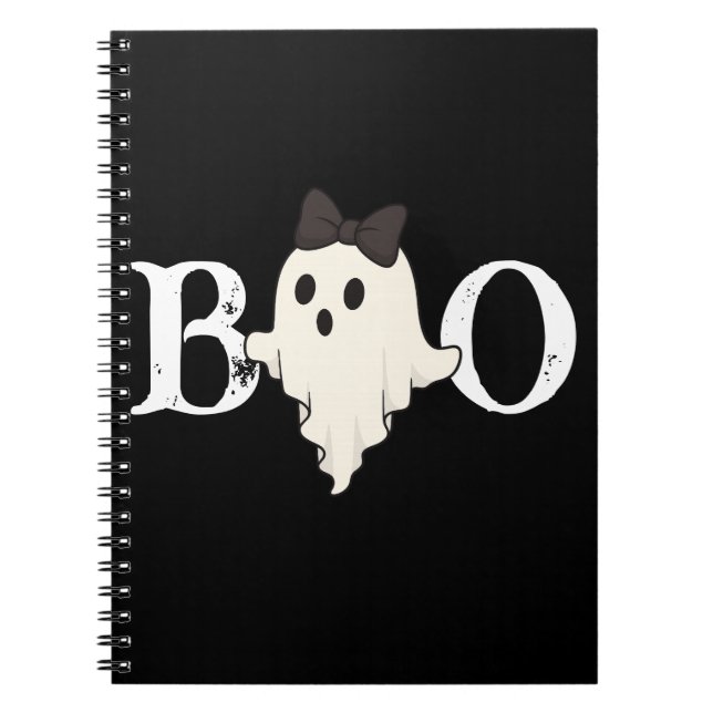 Cute Halloween-Spiral bärbar dator - Boo Ghost Anteckningsbok (Framsidan)