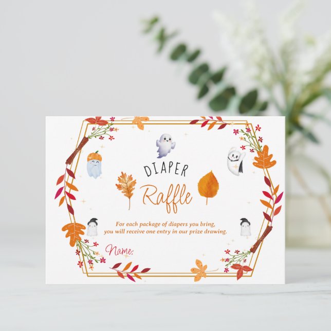 Cute Halloween Spöken, blaper raffle baby-dusch Tilläggskort (Stående Fram)